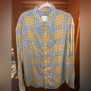 American Eagle Light Blue & Green Flannel